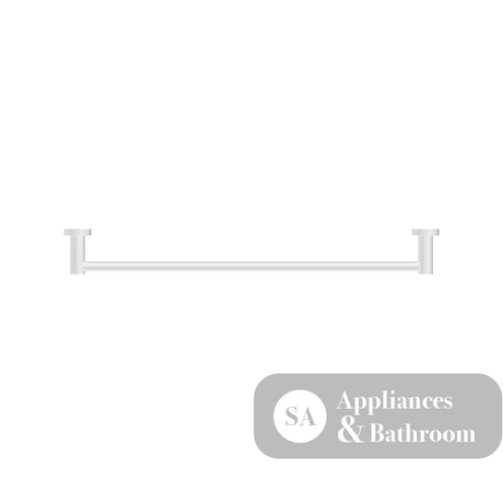 Nero Mecca Single Towel Rail 600mm Matte White NR1924MW - Towel Rails