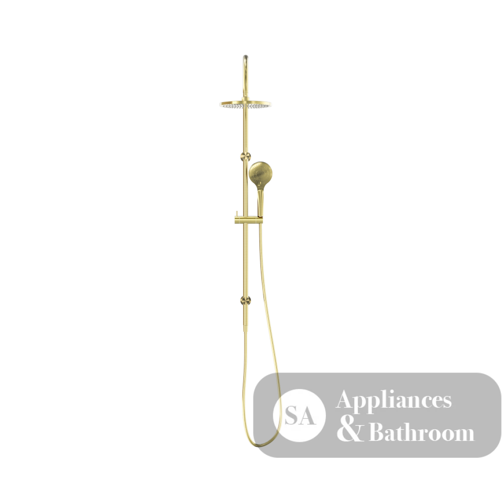 Nero Mecca Twin Shower With Air Shower Brushed Gold NR221905bBG - Twin Showers