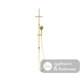 Nero Mecca Twin Shower With Air Shower Brushed Gold NR221905bBG - Twin Showers
