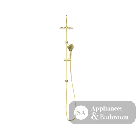 Nero Mecca Twin Shower With Air Shower Brushed Gold NR221905bBG - Twin Showers