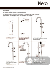 Nero Mecca Twin Shower With Air Shower Brushed Nickel NR221905bBN - Twin Showers