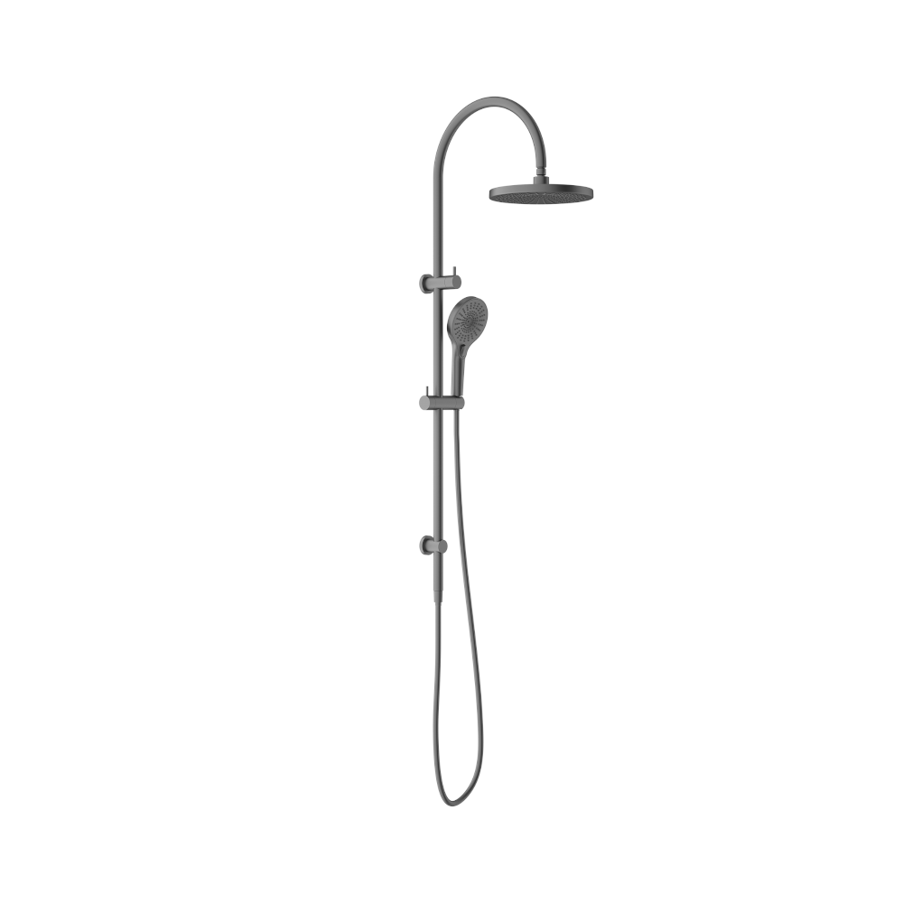 Nero Mecca Twin Shower With Shower Gun Metal NR221905eGM - Twin Showers