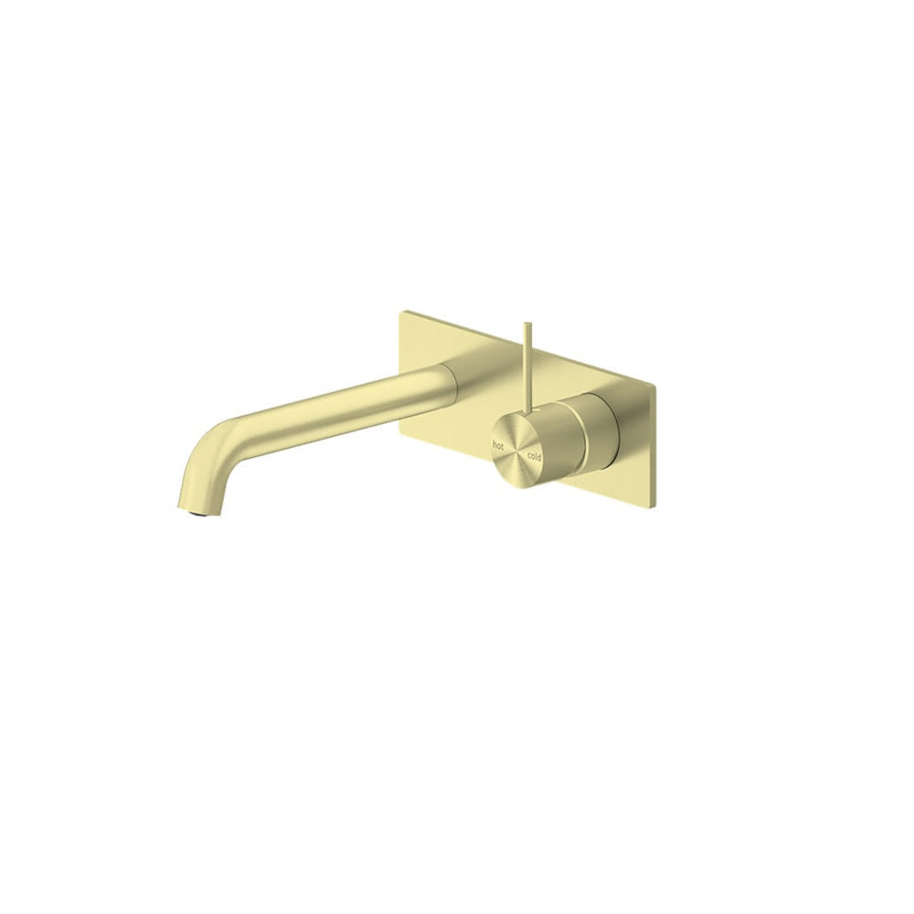 Nero Mecca Wall Basin/Bath Mixer Handle Up 160mm Brushed Gold NR221910B160BG - Wall Mixers & Spouts