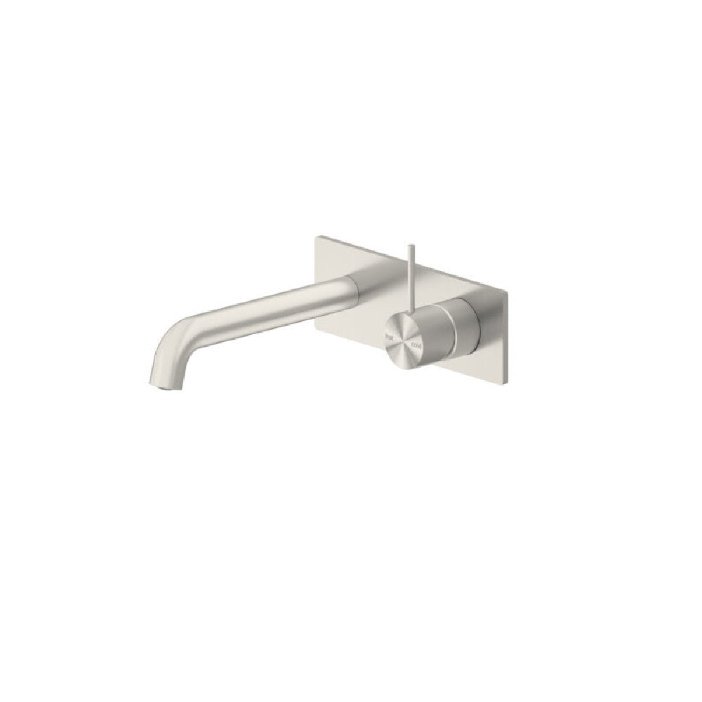 Nero Mecca Wall Basin/Bath Mixer Handle Up 185mm Brushed Nickel NR221910B185BN - Wall Mixers & Spouts