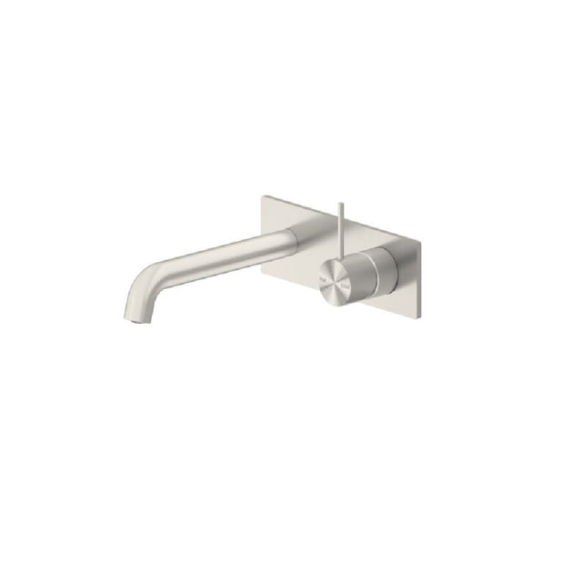 Nero Mecca Wall Basin/Bath Mixer Handle Up 185mm Brushed Nickel NR221910B185BN - Wall Mixers & Spouts