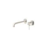 Nero Mecca Wall Basin/Bath Mixer Separate Back Plate 185mm Brushed Nickel NR221910C185BN - Wall Mixers & Spouts
