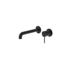 Nero Mecca Wall Basin/Bath Mixer Separate Back Plate 185mm Matte Black NR221910C185MB - Wall Mixers & Spouts