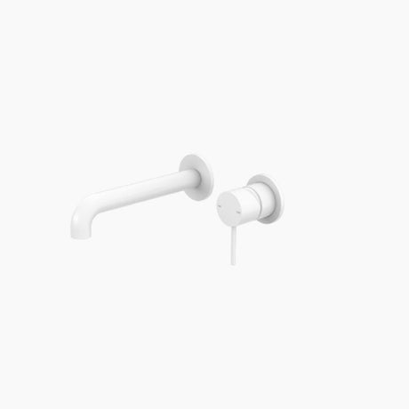 Nero Mecca Wall Basin/Bath Mixer Separate Back Plate 185mm Matte White NR221910C185MW - Wall Mixers & Spouts