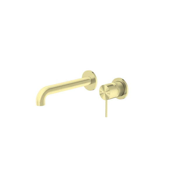 Nero Mecca Wall Basin/Bath Mixer Separate Back Plate 260mm Brushed Gold NR221910C260BG - Wall Mixers & Spouts