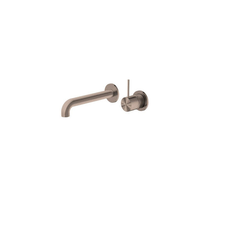 Nero Mecca Wall Basin/Bath Mixer Separate Back Plate Handle Up 120mm Brushed Bronze NR221910D120BZ - Wall Mixers &