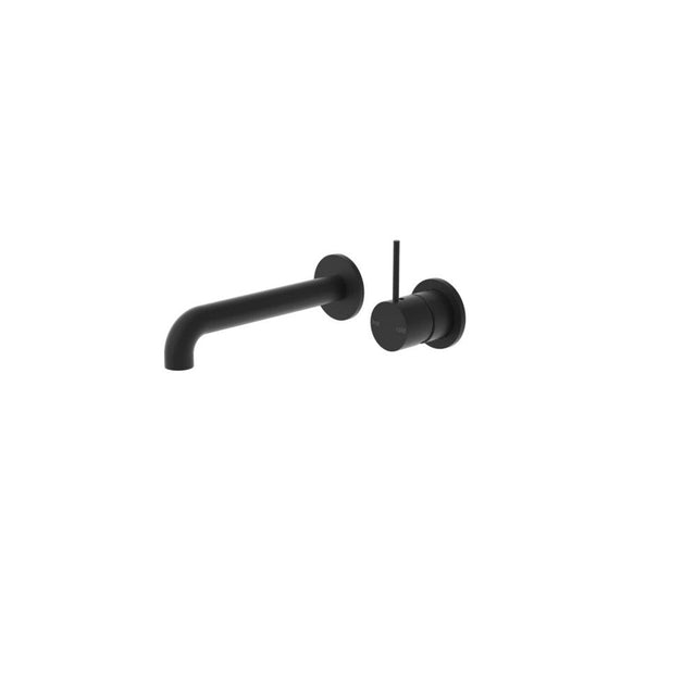 Nero Mecca Wall Basin/Bath Mixer Separate Back Plate Handle Up 160mm Matte Black NR221910D160MB - Wall Mixers & Spouts