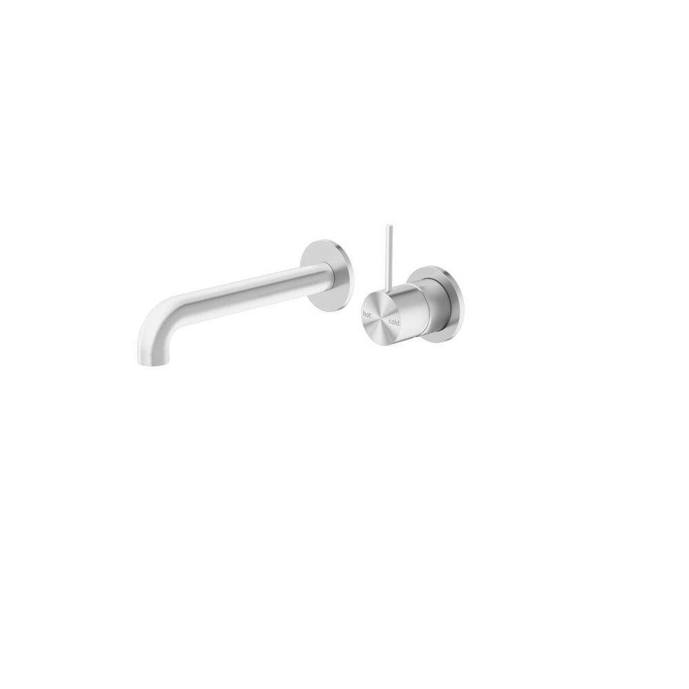 Nero Mecca Wall Basin/Bath Mixer Separate Back Plate Handle Up 185mm Brushed Nickel NR221910D185BN - Wall Mixers &