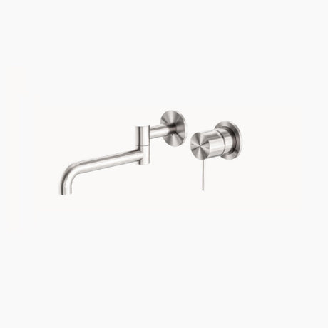 Nero Mecca Wall Basin/Bath Mixer Swivel Spout 225mm Brushed Nickel NR221910RBN - Wall Mixers & Spouts