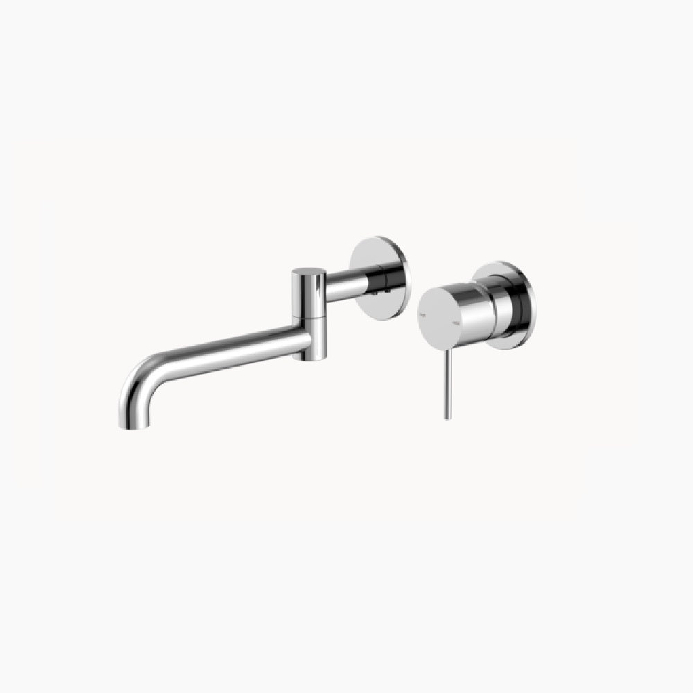 Nero Mecca Wall Basin/Bath Mixer Swivel Spout 225mm Chrome NR221910RCH - Wall Mixers & Spouts
