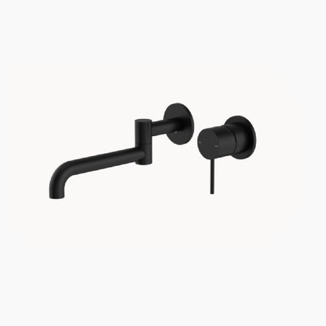 Nero Mecca Wall Basin/Bath Mixer Swivel Spout 225mm Matte Black NR221910RMB - Wall Mixers & Spouts