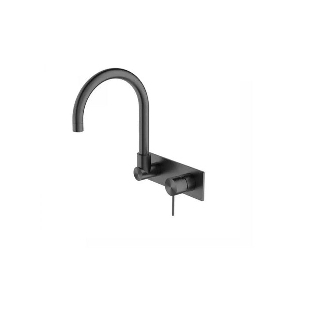 Nero Mecca Wall Basin/Bath Mixer Swivel Spout Gun Metal NR221910QGM - Wall Mixers & Spouts