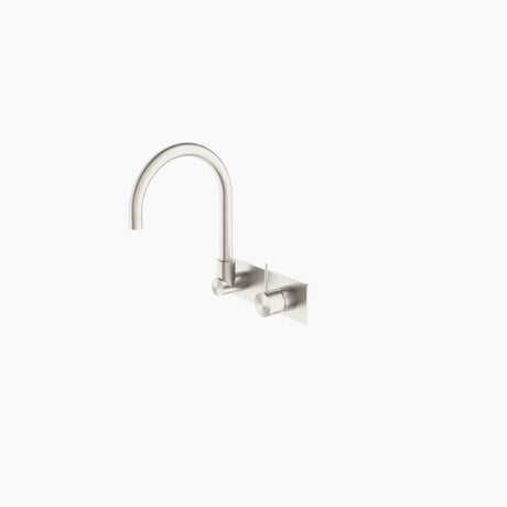 Nero Mecca Wall Basin/Bath Mixer Swivel Spout Handle Up Brushed Nickel NR221910PBN - Wall Mixers & Spouts