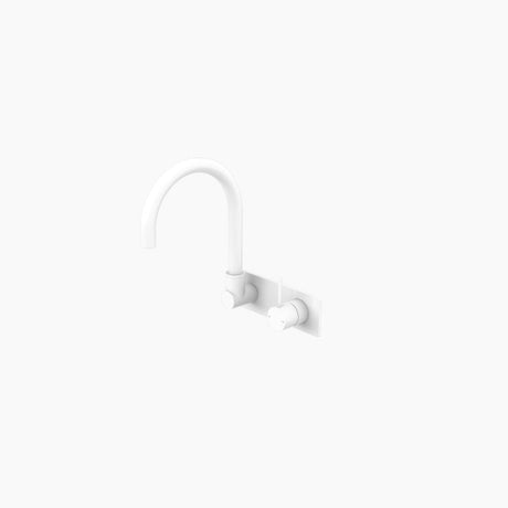 Nero Mecca Wall Basin/Bath Mixer Swivel Spout Handle Up Matte White NR221910PMW - Wall Mixers & Spouts