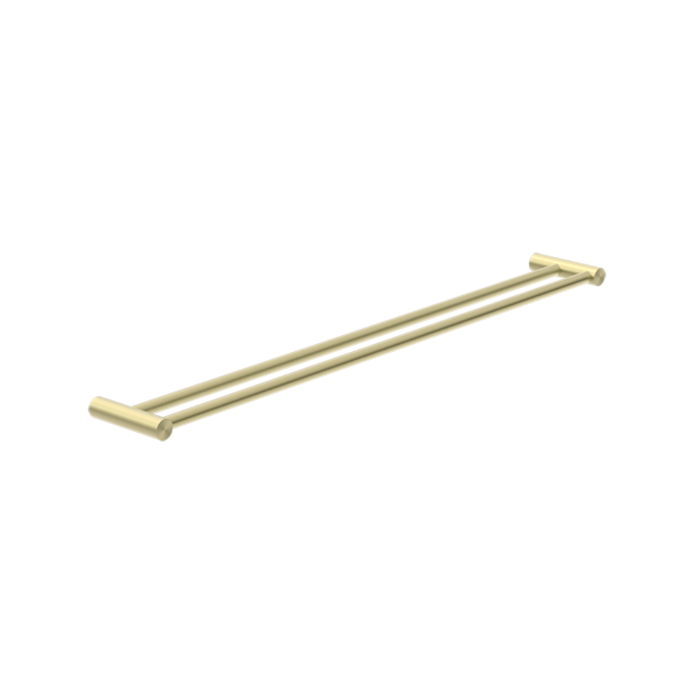 Nero New Mecca Double Towel Rail 800mm Brushed Gold NR2330DBG - Towel Rails
