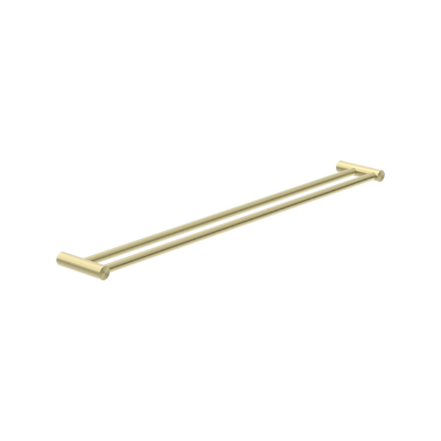 Nero New Mecca Double Towel Rail 800mm Brushed Gold NR2330DBG - Towel Rails