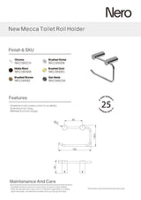 Nero New Mecca Toilet Roll Holder Matte Black NR2386MB