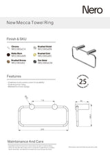 Nero New Mecca Towel Ring Matte Black NR2380AMB