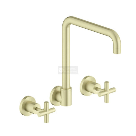 Nero NR201607BG X Plus Wall Kitchen Set Swivel Spout - Brushed Gold Tapware 3 Piece
