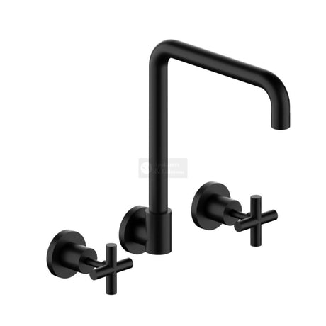 Nero NR201607MB X Plus Wall Kitchen Set Swivel Spout - Matte Black Tapware 3 Piece