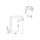 Nero NR201607MB X Plus Wall Kitchen Set Swivel Spout - Matte Black Tapware 3 Piece