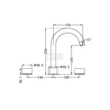 Nero NR211701GM Kara Basin Set - Gunmetal Grey Tapware 3 Piece