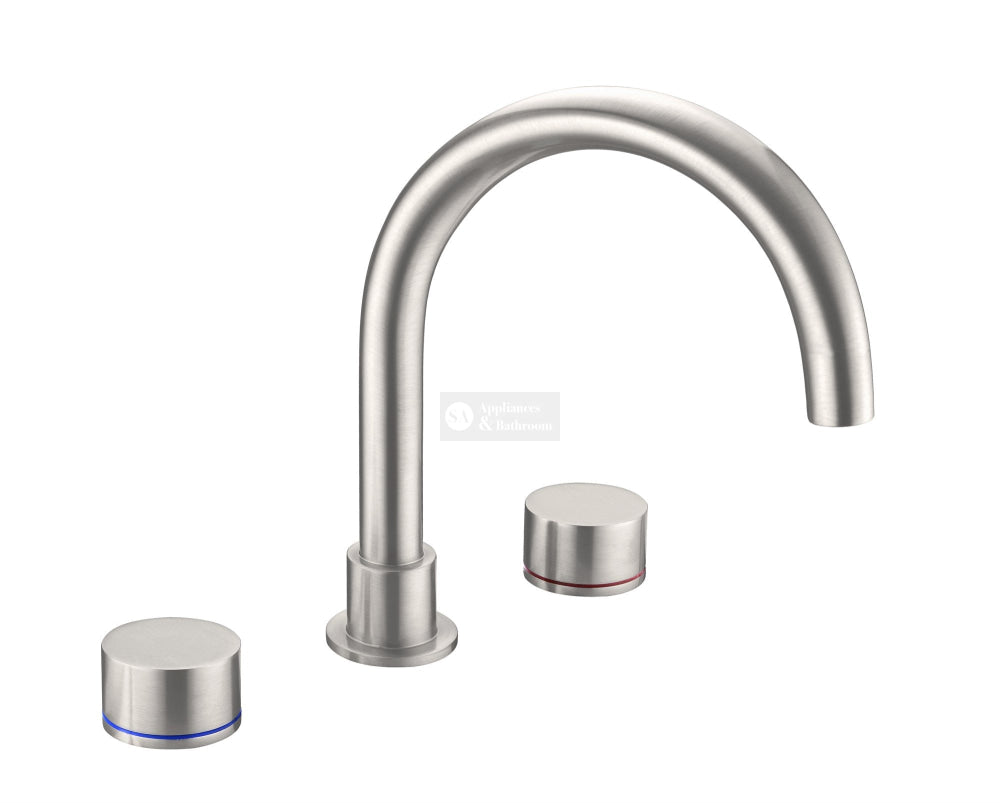 Nero NR211703BN Kara Bath Set - Brushed Nickel Tapware 3 Piece