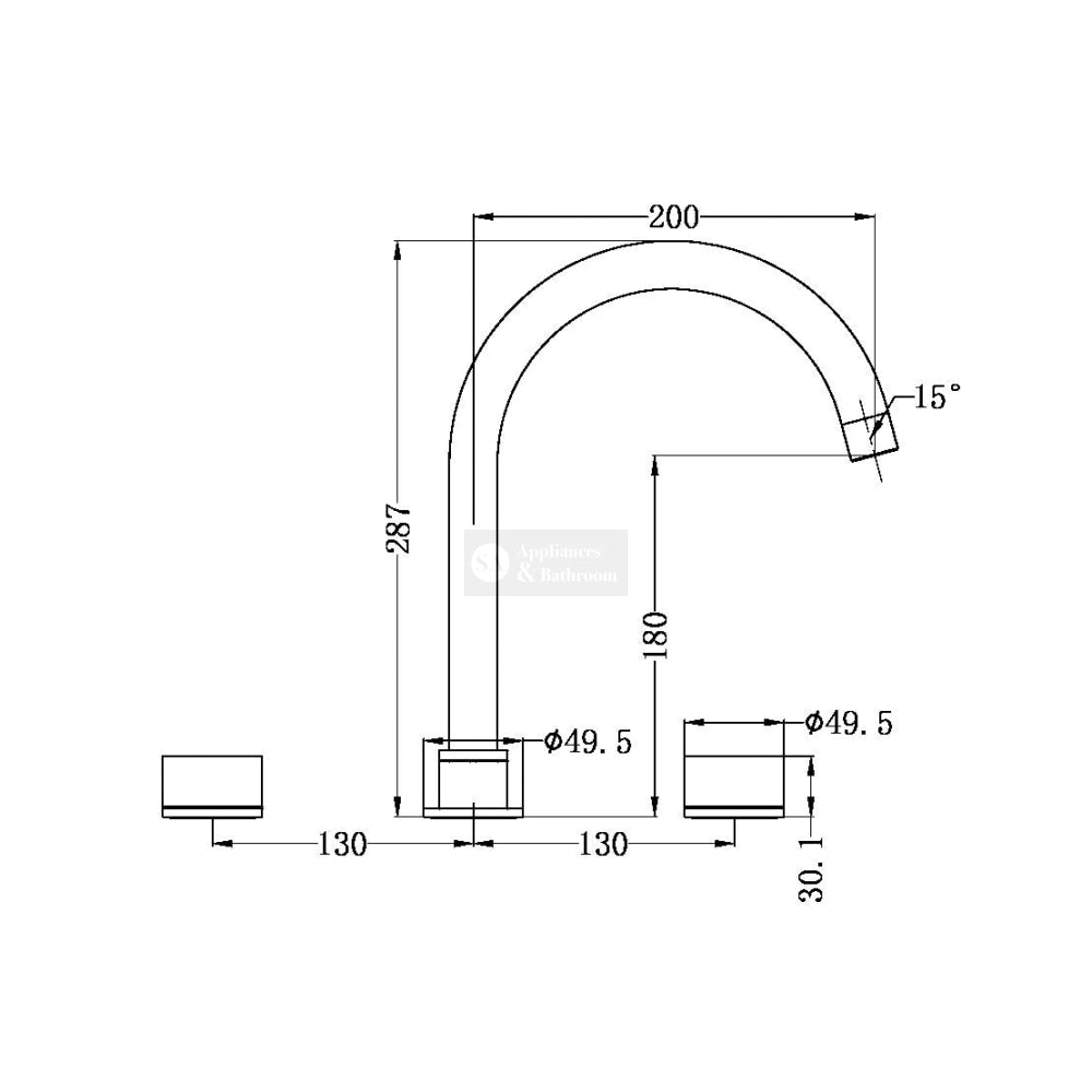 Nero NR211707GM Kara Kitchen Set - Gunmetal Grey Tapware 3 Piece