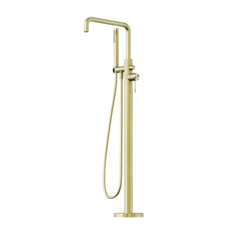 Nero Opal Freestanding Bath Mixer With Hand Shower Brushed Gold NR251903ABG - Bath Fillers