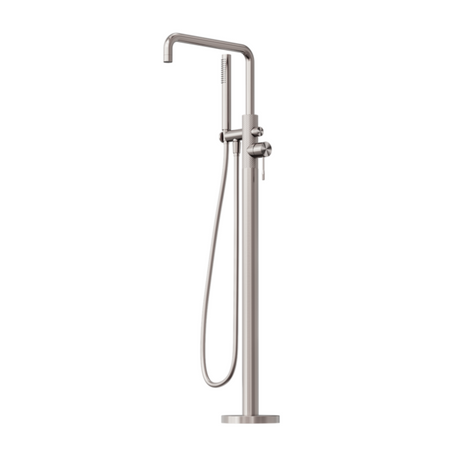 Nero Opal Freestanding Bath Mixer With Hand Shower Brushed Nickel NR251903ABN - Bath Fillers