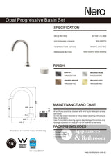 Nero Opal Progressive Basin Set Brushed Bronze NR252001BZ - Wall Mixers & Spouts
