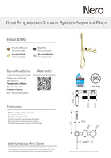 Nero Opal Progressive Shower System (Separate Plates) Brushed Gold NR252003DBG