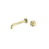 Nero Opal Progressive Wall Basin/Bath Mixer Separate Back Plate 260mm Brushed Gold NR252007a260BG - Wall Mixers & Spouts
