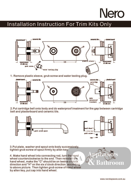 Nero Opal Progressive Wall Basin Mixer 160mm Spout Brushed Gold NR252007a160BG - Wall Mixers & Spouts