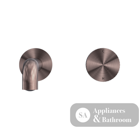 Nero Opal Progressive Wall Basin Mixer 185mm Spout Brushed Bronze NR252007a185BZ - Wall Mixers & Spouts