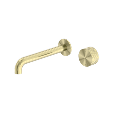 Nero Opal Progressive Wall Basin Mixer 185mm Spout Brushed Gold NR252007a185BG - Wall Mixers & Spouts