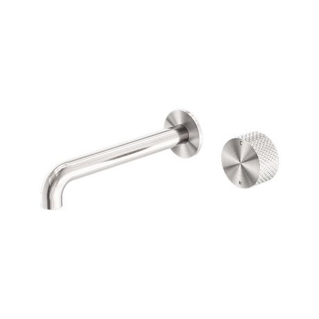Nero Opal Progressive Wall Basin Mixer 185mm Spout Brushed Nickel NR252007a185BN - Wall Mixers & Spouts
