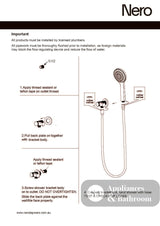 Nero Opal Shower Bracket with Air Shower Brushed Nickel NR251905BN - Hand Showers