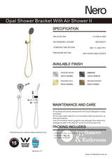 Nero Opal Shower Bracket With Air Shower II Graphite NR251905FGR - Hand Showers