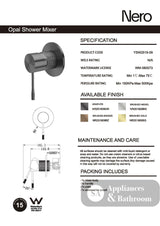 Nero Opal Shower Mixer Graphite NR251909GR - Bathroom Wall Mixers