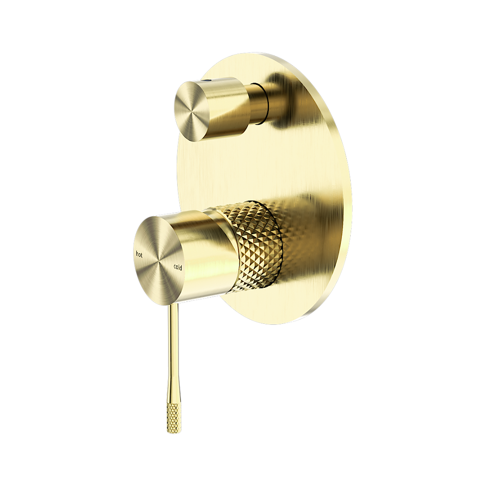 Nero Opal Shower Mixer with Diverter Brushed Gold NR251909aBG - Wall Mixer Diverter