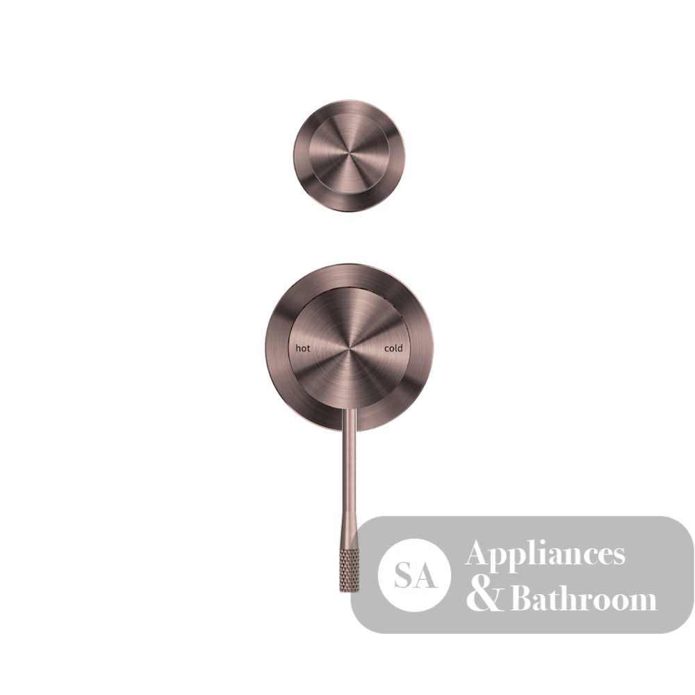 Nero Opal Shower Mixer with Diverter Separate Plate Brushed Bronze NR251909eBZ - Wall Mixer Diverter