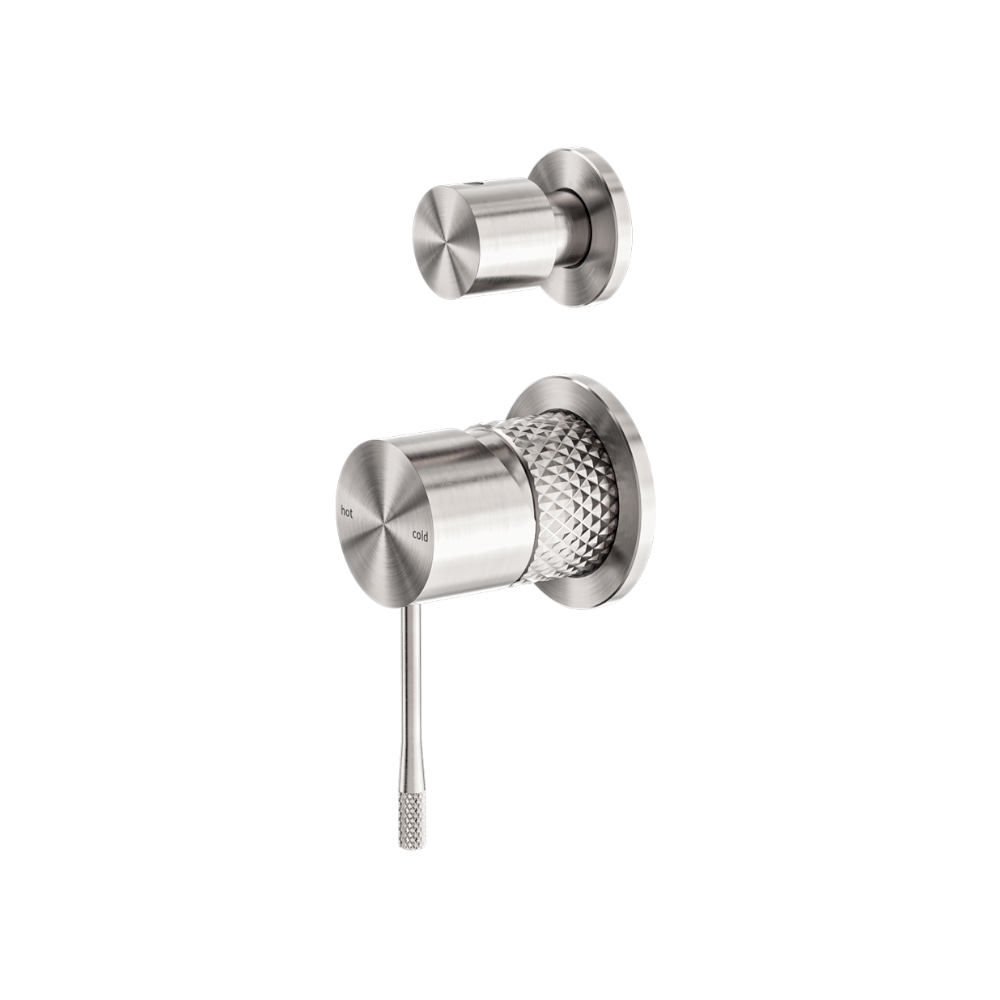 Nero Opal Shower Mixer with Diverter Separate Plate Brushed Nickel NR251909eBN - Wall Mixer Diverter