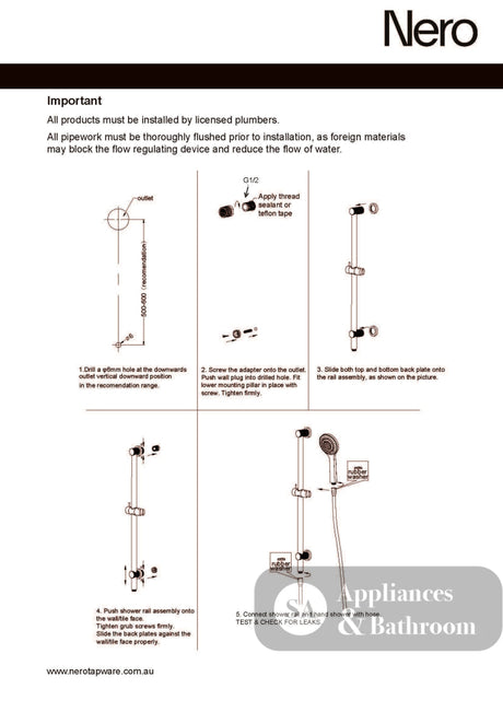 Nero Opal Shower Set with Air Shower Brushed Gold NR251905bBG - Twin Showers