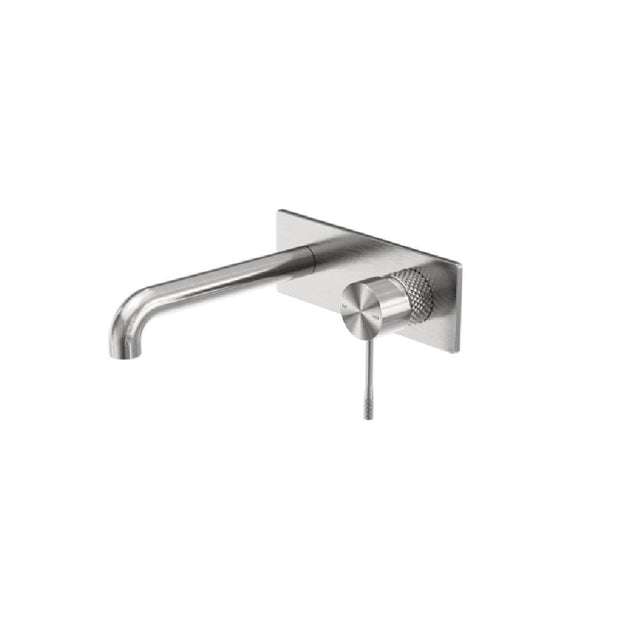 Nero Opal Wall Basin/Bath Mixer 120mm Spout Brushed Nickel NR251907A120BN - Wall Mixers & Spouts