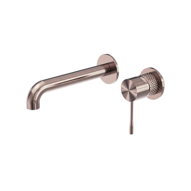 Nero Opal Wall Basin/Bath Mixer 120mm Spout Separate Back Plate Brushed Bronze NR251907B120BZ - Wall Mixers & Spouts